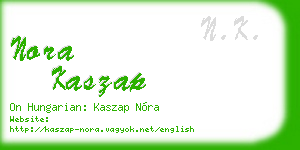 nora kaszap business card