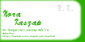 nora kaszap business card